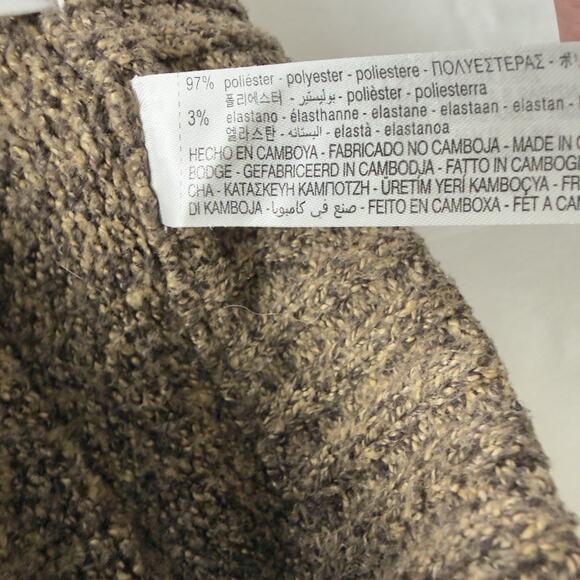 Zara Women’s Pants S Wide-Leg Brown Mixed Thick Knit Elastic Waist - Picture 9 of 14